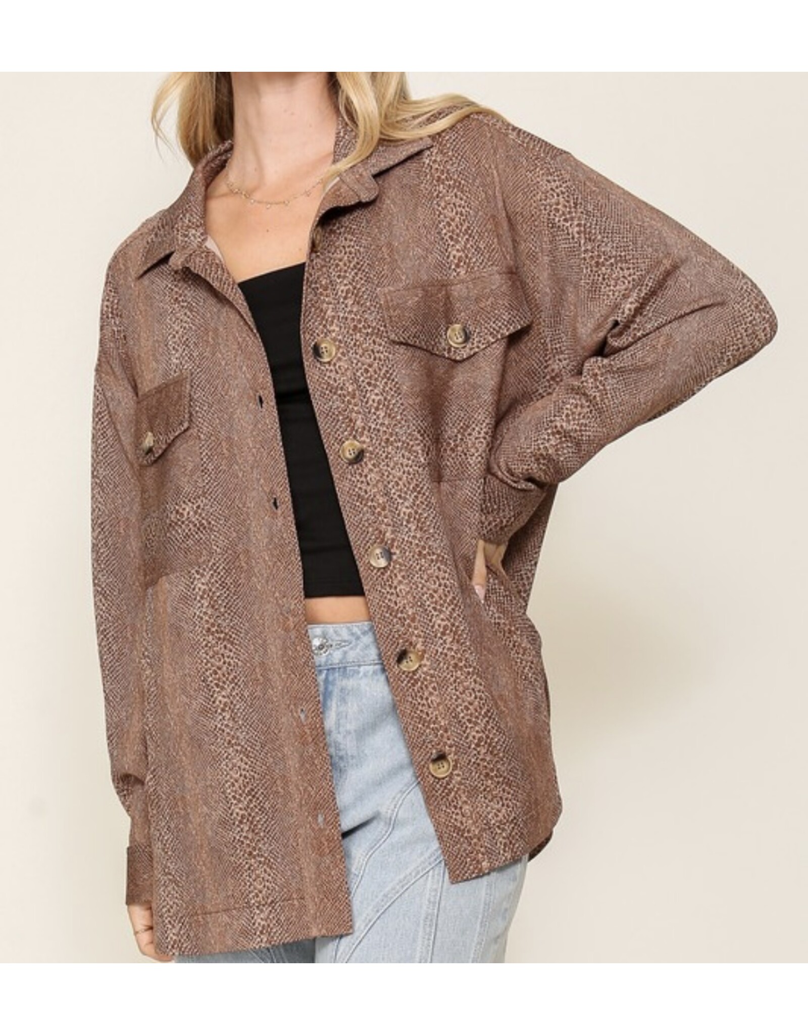 Snake Print Oversized Jacket