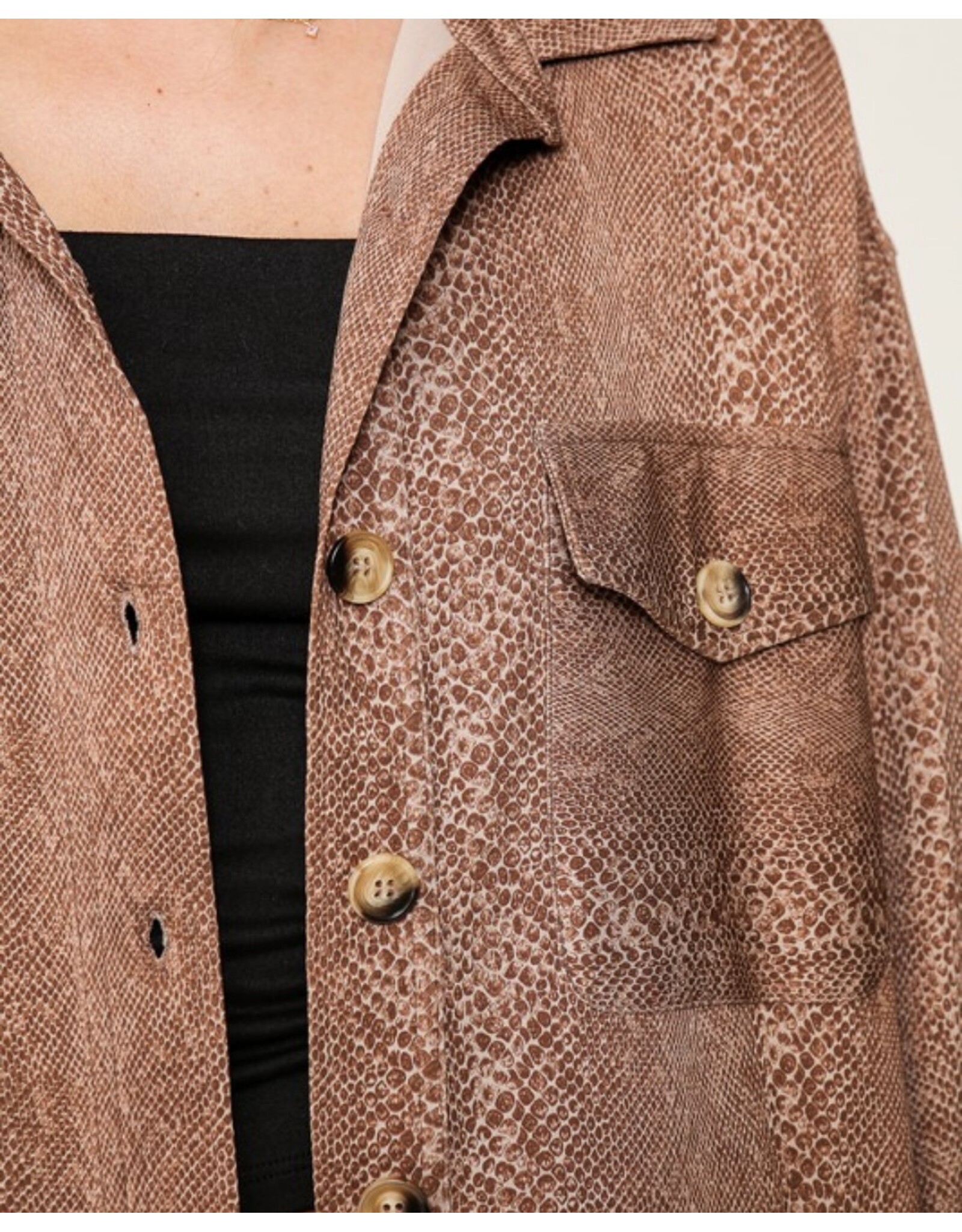 Snake Print Oversized Jacket