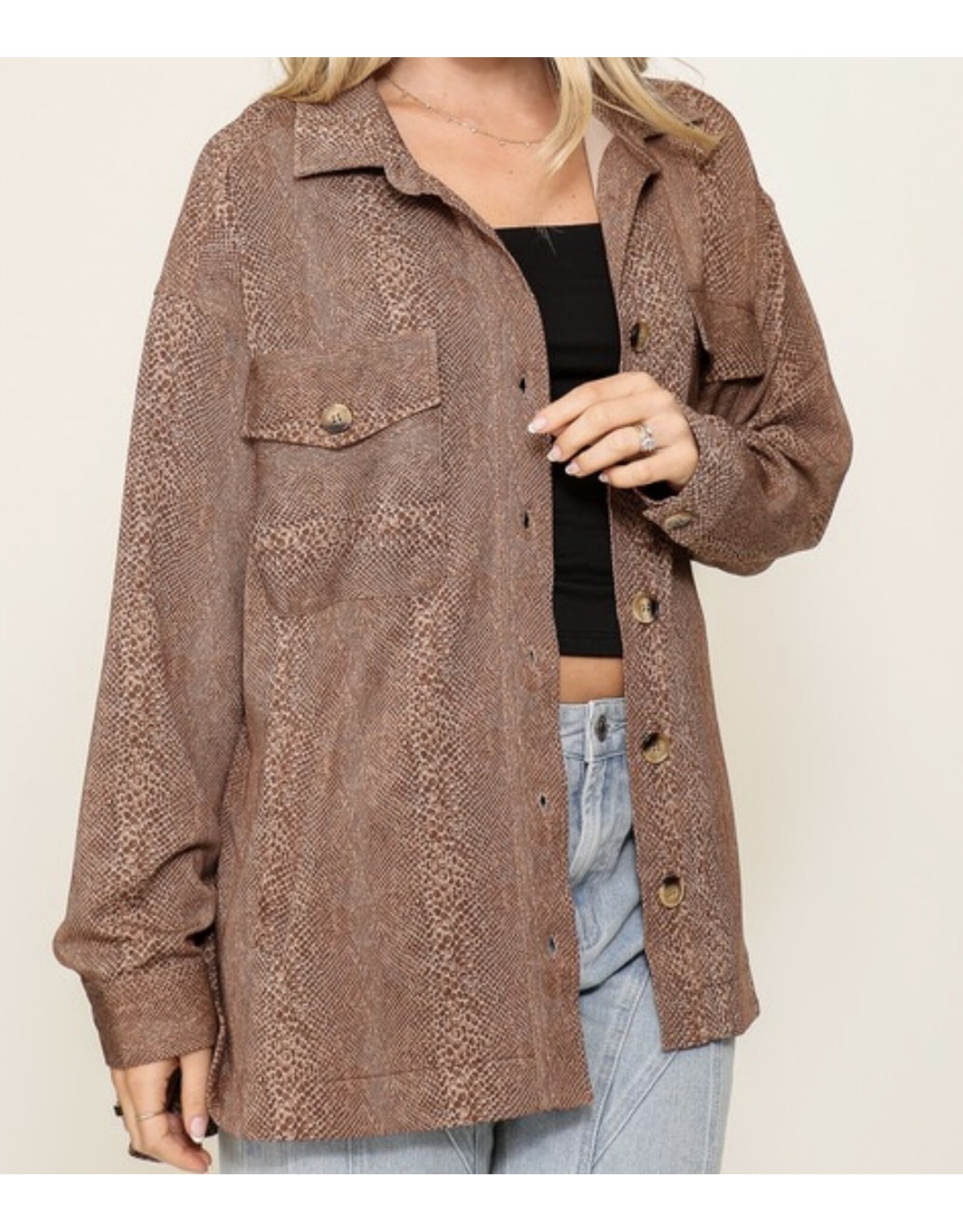 Snake Print Oversized Jacket
