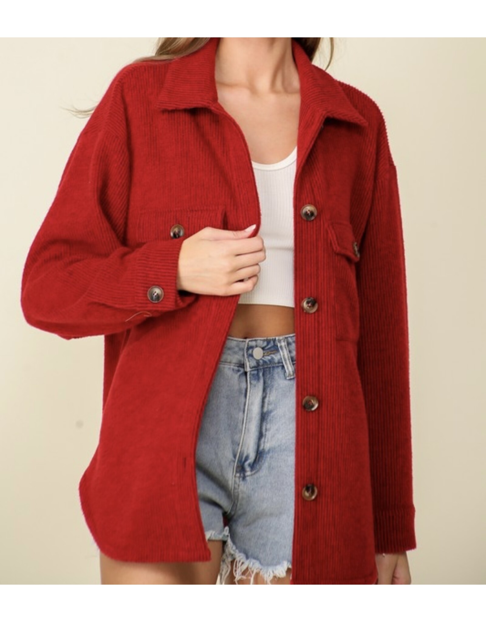 Cozy Brushed Waffle Oversized Shacket