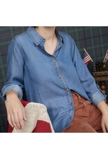 Blu pepper Chambray Collar 3/4 Slv Shirt Blu pepper Chambray Collar 3/4 Slv Shirt