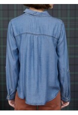 Blu pepper Chambray Collar 3/4 Slv Shirt Blu pepper Chambray Collar 3/4 Slv Shirt