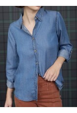 Blu pepper Chambray Collar 3/4 Slv Shirt Blu pepper Chambray Collar 3/4 Slv Shirt