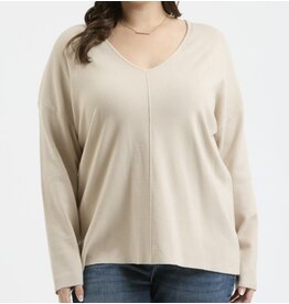 Plus V Neck Seam Sweater