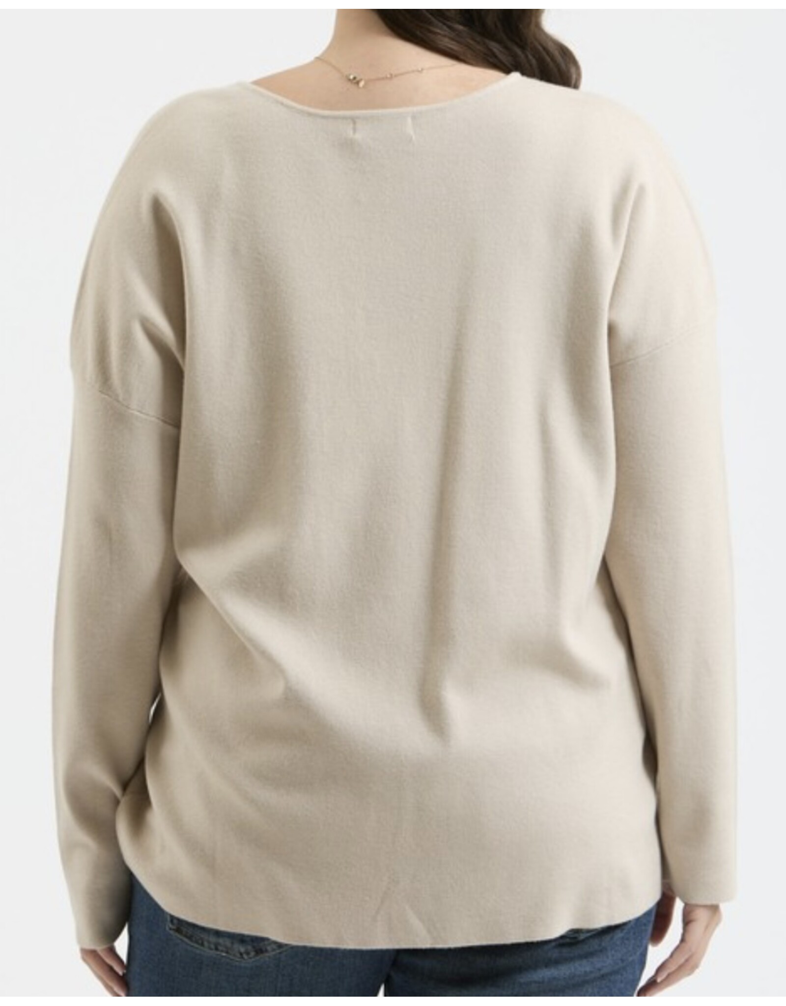 Plus V Neck Seam Sweater