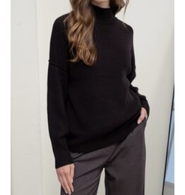 Black Mock turtleneck ribbed sweater