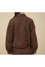 Suede Collared Zip-up Suede Collared Zip-up