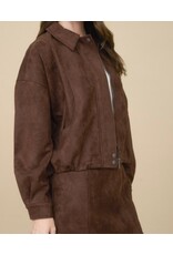 Suede Collared Zip-up Suede Collared Zip-up