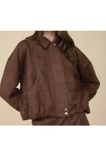 Suede Collared Zip-up Suede Collared Zip-up