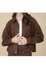 Suede Collared Zip-up Suede Collared Zip-up