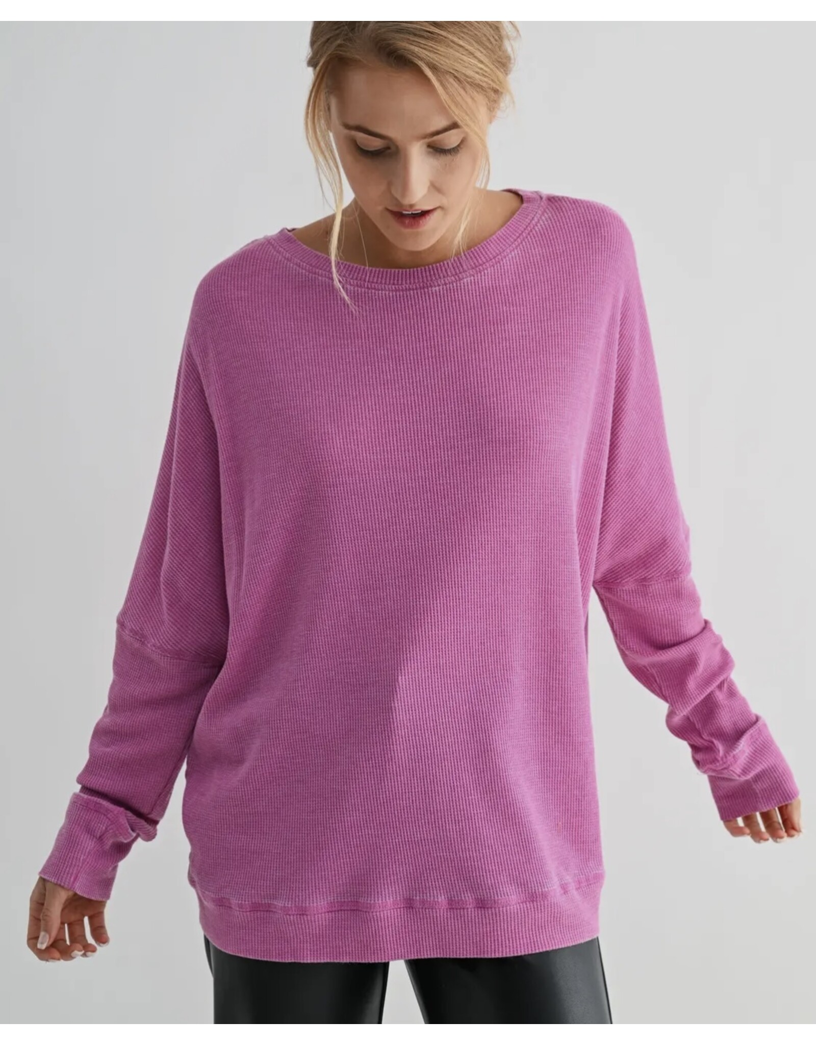 mono b Waffle Ribbed Pullover