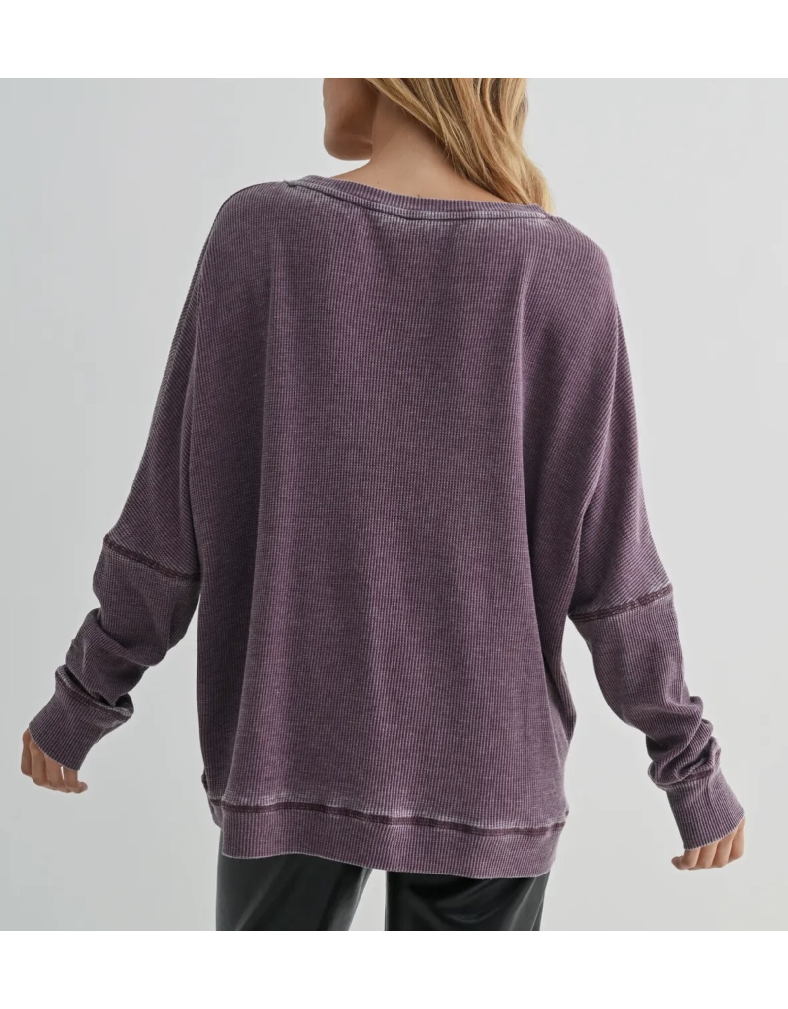 mono b Waffle Ribbed Pullover