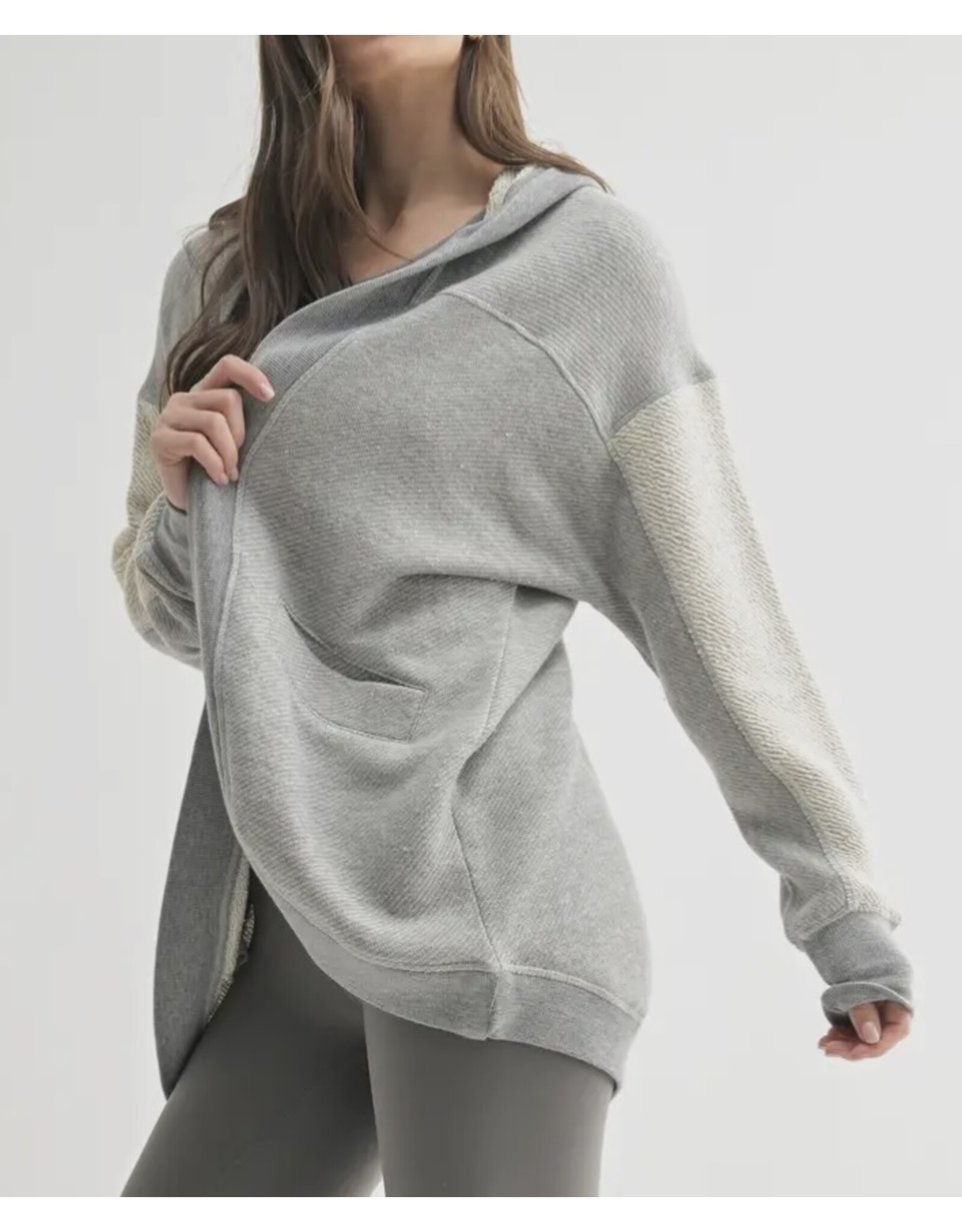 mono b Driftwood Hooded Cardigan