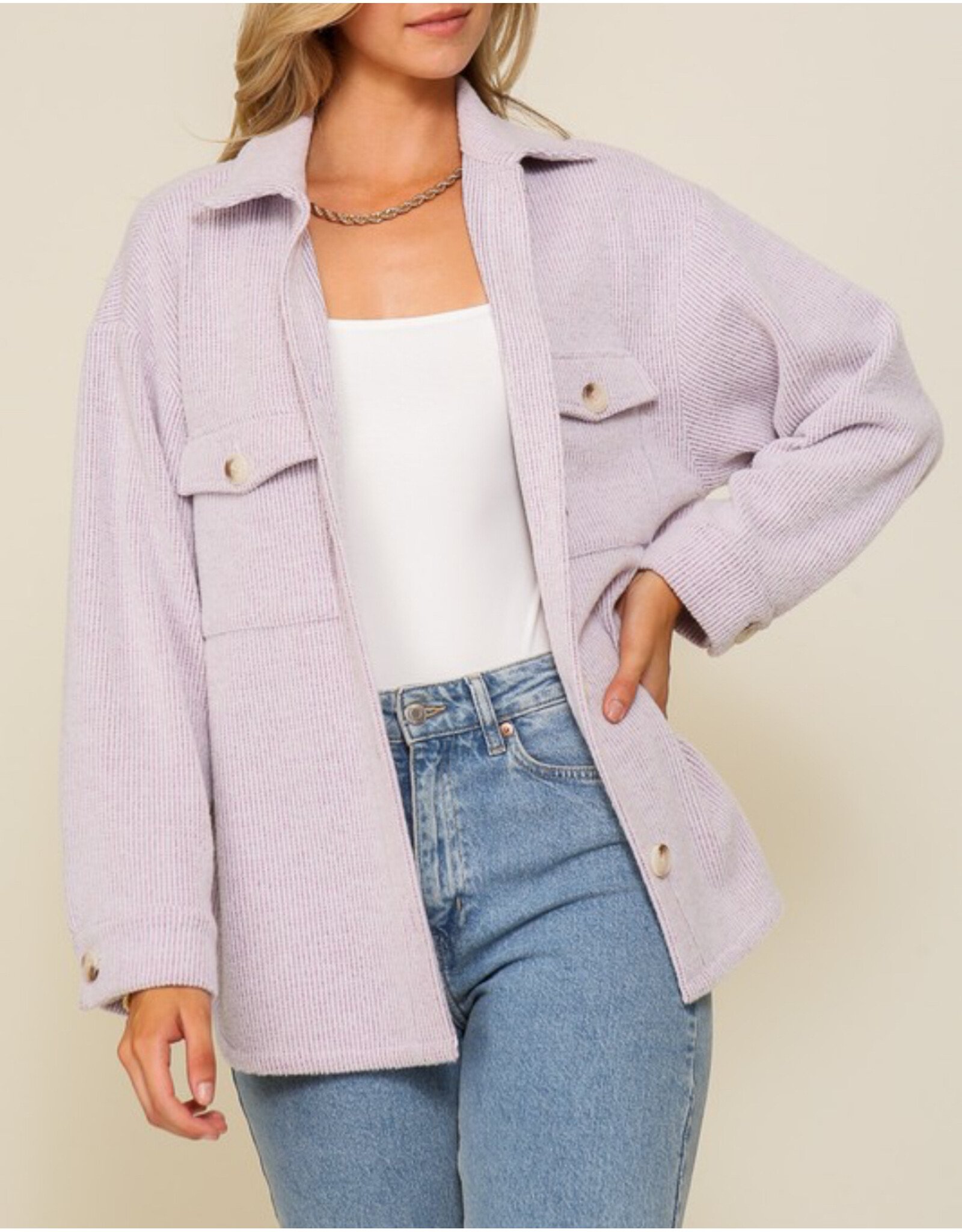 Cozy Brushed Waffle Oversized Shacket