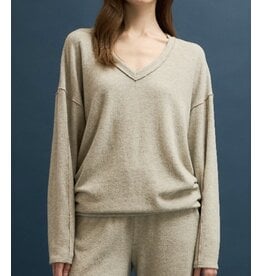 Brushed V neck sweatshirt