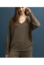 Brushed V neck sweatshirt