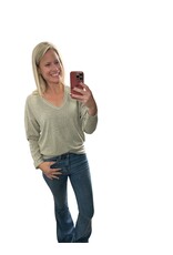 Brushed V neck sweatshirt