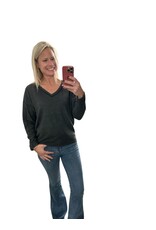 Brushed V neck sweatshirt