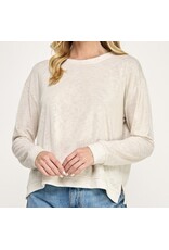 Hacci Slub Crew Neck Top