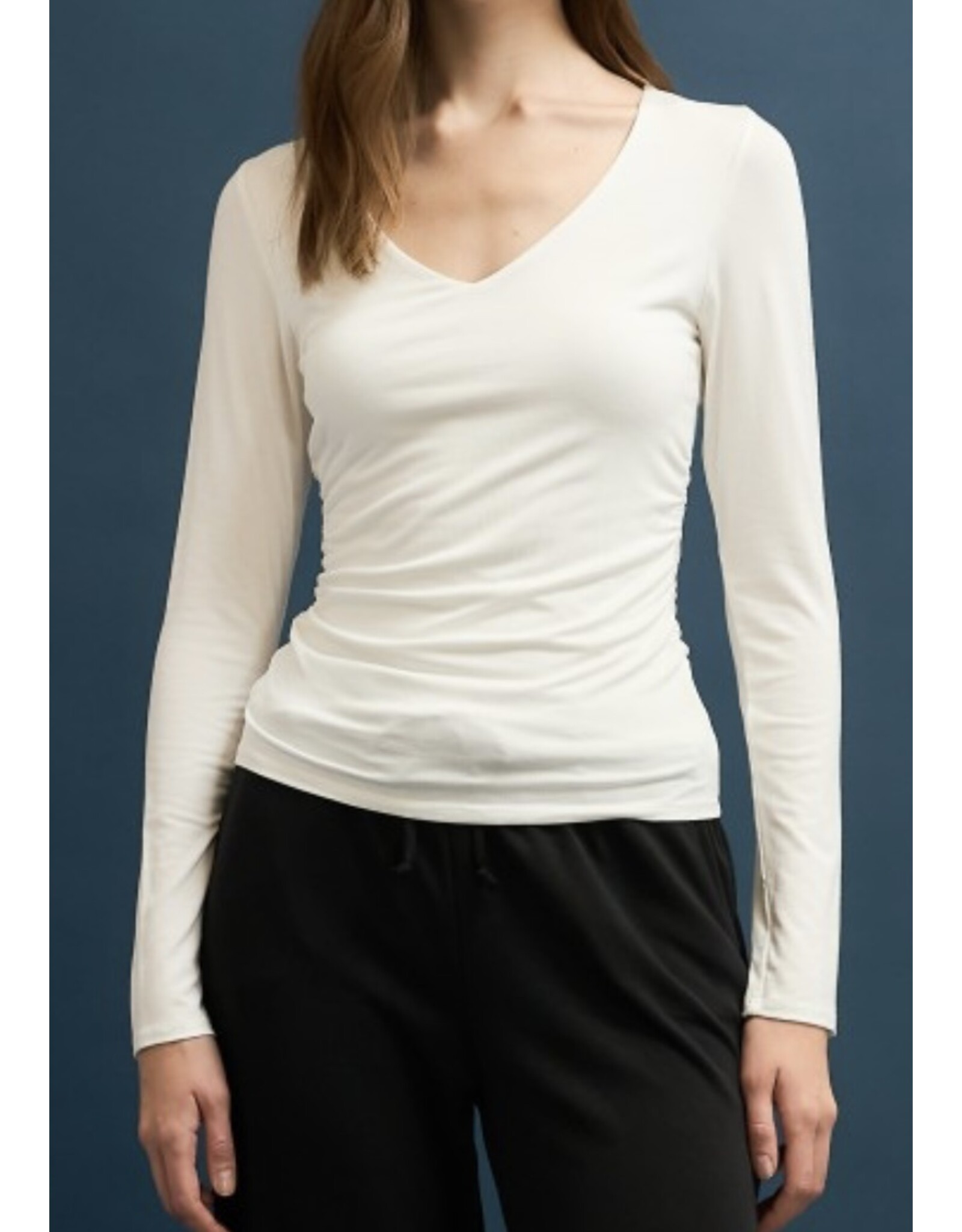 V neck Side Ruched Top