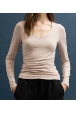 V neck Side Ruched Top