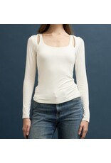 Double Slit Scoop Neck Top