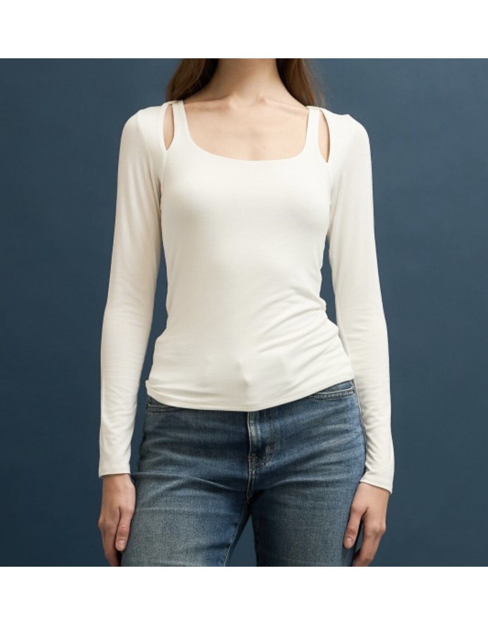 Double Slit Scoop Neck Top