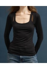 Double Slit Scoop Neck Top