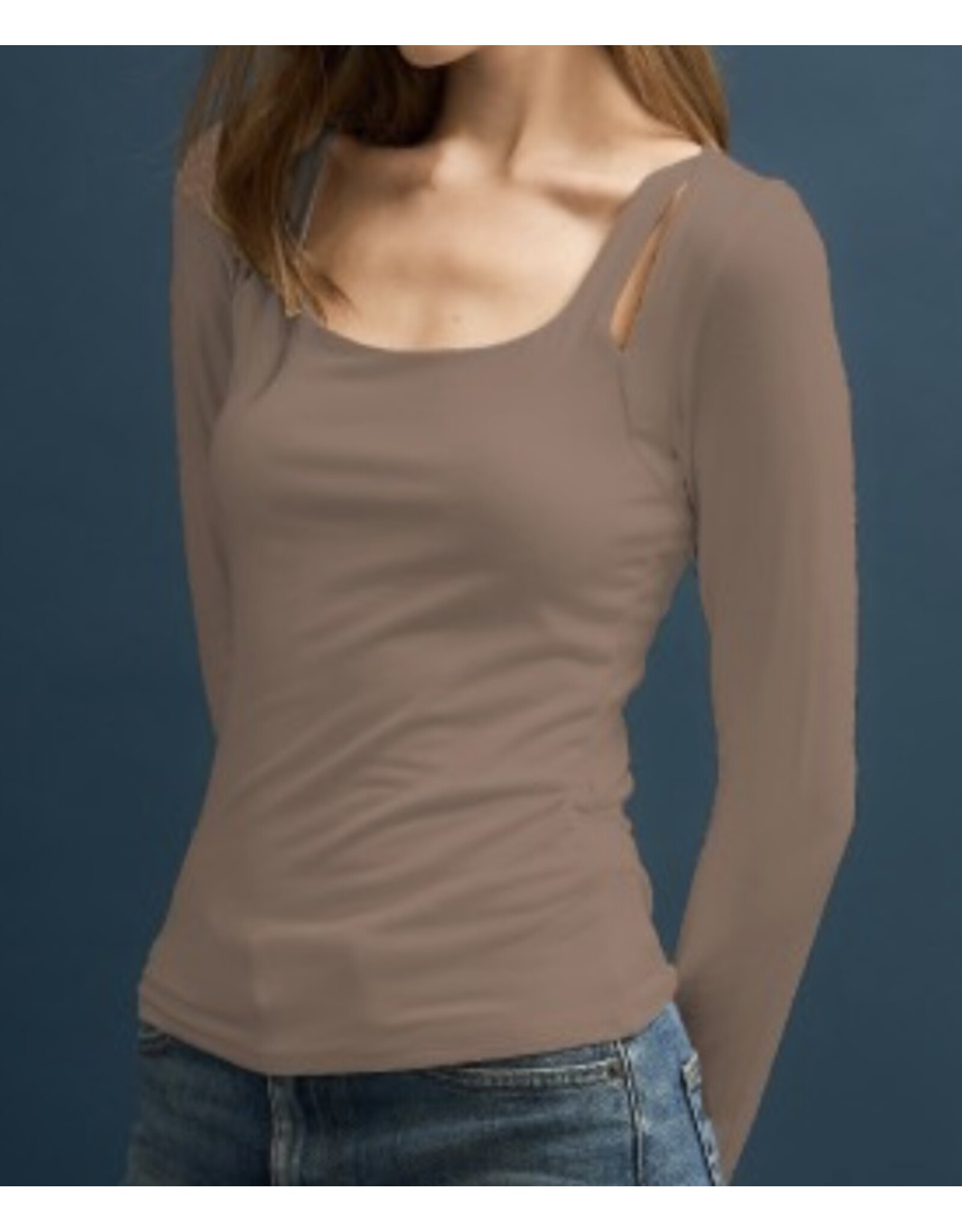 Double Slit Scoop Neck Top