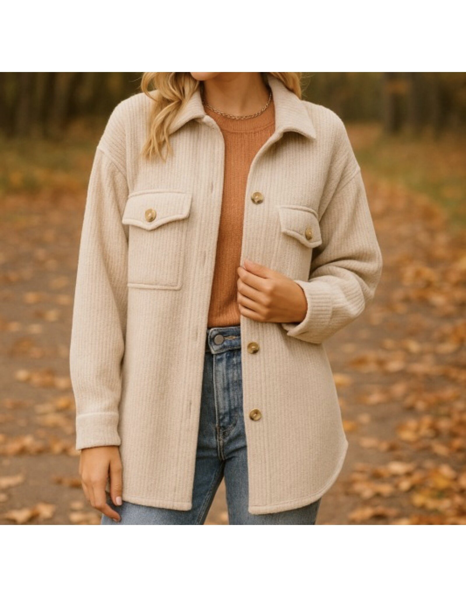 Cozy Brushed Waffle Oversized Shacket