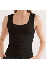 Double layer square neck wide strap tank