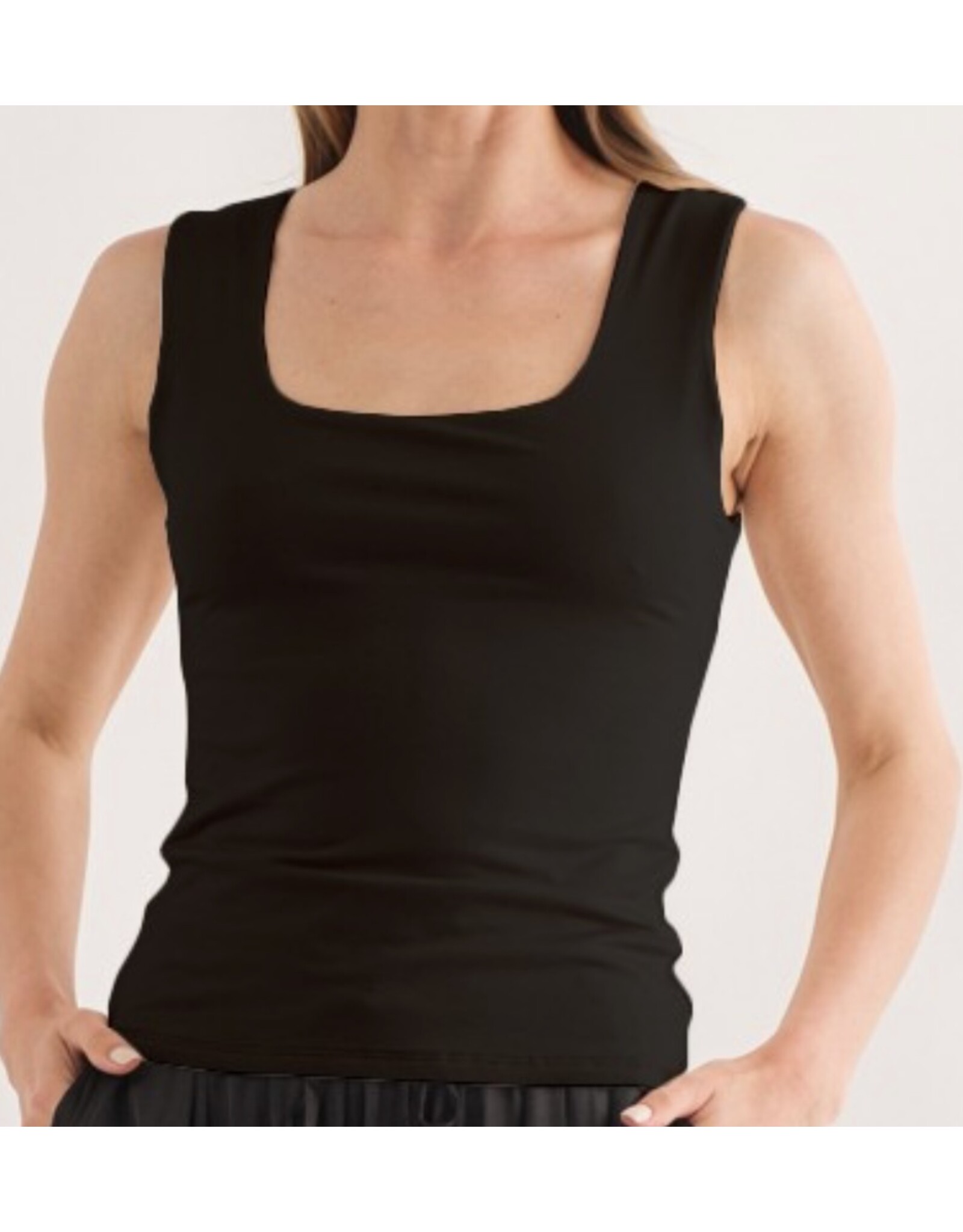 Double layer square neck wide strap tank