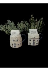 Happy House mug with kitchen towel