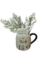 Happy House mug with kitchen towel