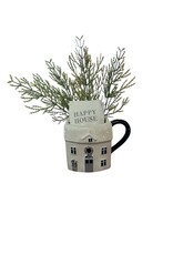Happy House mug with kitchen towel