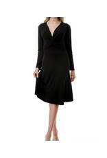 Black Long Sleeve Twist Dress