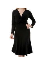 Black Long Sleeve Twist Dress