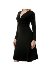 Black Long Sleeve Twist Dress