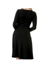 Black Long Sleeve Twist Dress