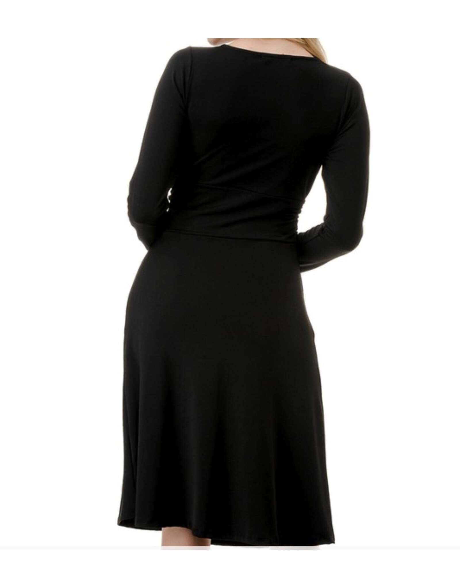 Black Long Sleeve Twist Dress