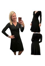 Black Long Sleeve Twist Dress