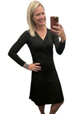 Black Long Sleeve Twist Dress