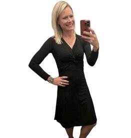 Black Long Sleeve Twist Dress