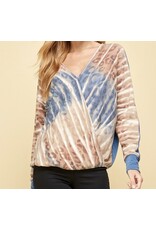 Blue Animal Tie Dye Print Top