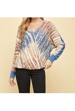 Blue Animal Tie Dye Print Top