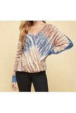 Blue Animal Tie Dye Print Top