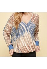 Blue Animal Tie Dye Print Top
