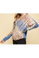 Blue Animal Tie Dye Print Top