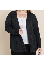 Black Two Tone Knit Cardigan