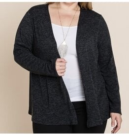 Black Two Tone Knit Cardigan